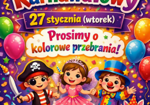 ogłoszenie dotyczące balu karnawałowego