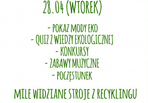 Plakat informujący o balu Ziemi, który odbędzie się 28 kwietnia.