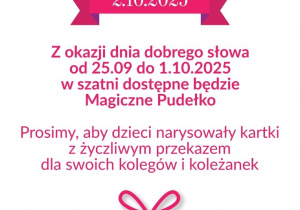 plakat dotyczący dnia specjalnego organizowanego w przedszkolu