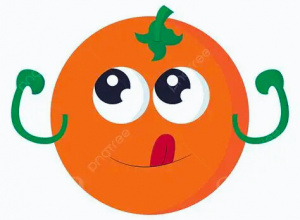 Pomarańcza symbolizująca dzień pomarańczowy w naszym przedszkolu.